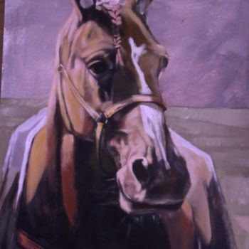 Painting titled "purple horse" by Paulus Hoffman, Original Artwork