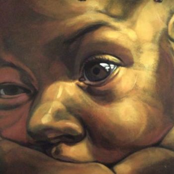 Painting titled "the baby's head" by Paulus Hoffman, Original Artwork, Oil