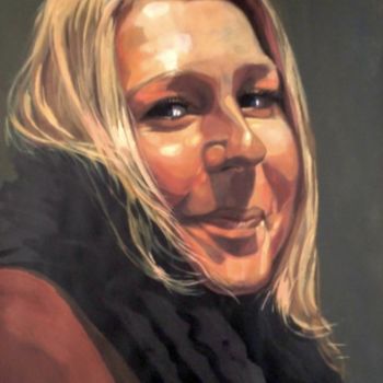 Painting titled "Debbie 2" by Paulus Hoffman, Original Artwork, Oil