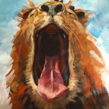 Peinture intitulée "lion" par Paulus Hoffman, Œuvre d'art originale, Autre