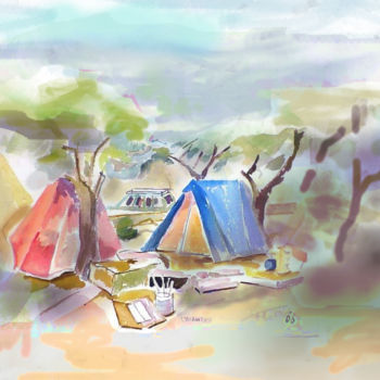 Painting titled "souvenirsdecamping.…" by Paulyvalent (Paul Elie), Original Artwork