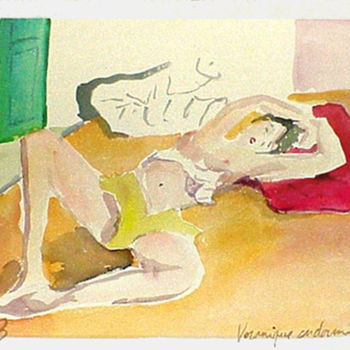 Ζωγραφική με τίτλο "vero-endormie.jpg" από Paulyvalent (Paul Elie), Αυθεντικά έργα τέχνης