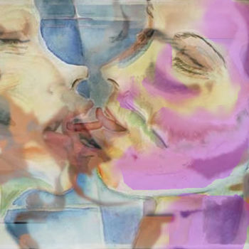 Peinture intitulée "baiser#2" par Paulyvalent (Paul Elie), Œuvre d'art originale