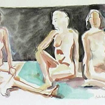 Peinture intitulée "copines3" par Paulyvalent (Paul Elie), Œuvre d'art originale