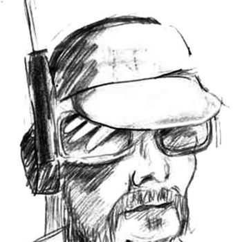 Dibujo titulada "moustache" por Paulyvalent (Paul Elie), Obra de arte original