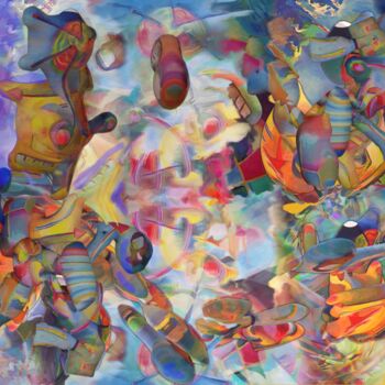 Digitale Kunst mit dem Titel "comp57" von Paulyvalent (Paul Elie), Original-Kunstwerk, Digitale Malerei Auf Keilrahmen aus H…
