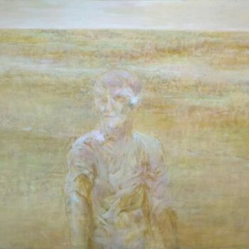 Peinture intitulée "Man in landscape-2" par Pavel Durasov, Œuvre d'art originale, Huile