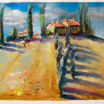 Painting titled "Warm breeze of Tusc…" by Pavel Filin, Original Artwork, Oil