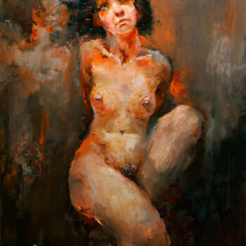 Painting titled "dubi 11" by Pavel Filin, Original Artwork, Oil Mounted on Wood Stretcher frame