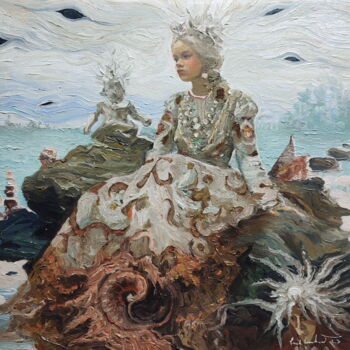 Pittura intitolato "Lake maiden" da Pavel Guliaev, Opera d'arte originale, Olio Montato su Telaio per barella in legno