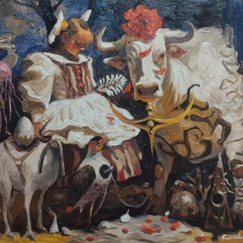 Ζωγραφική με τίτλο "Holy cow" από Pavel Guliaev, Αυθεντικά έργα τέχνης, Λάδι