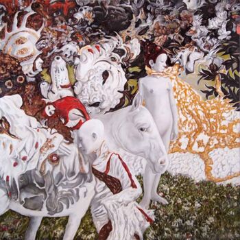 Картина под названием "Procurer" - Pavel Guliaev, Подлинное произведение искусства, Масло Установлен на Деревянная рама для…