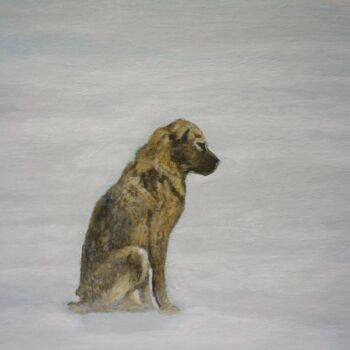 Painting titled "Crying dog" by Pavel Kish, Original Artwork, Acrylic