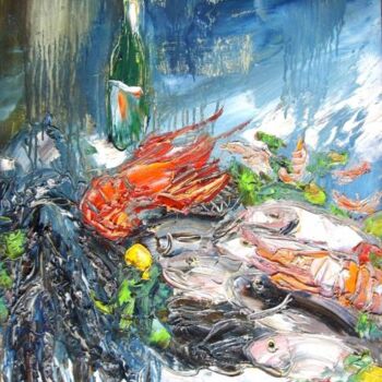 Картина под названием "seafood 2" - Pavel Klimov, Подлинное произведение искусства, Масло