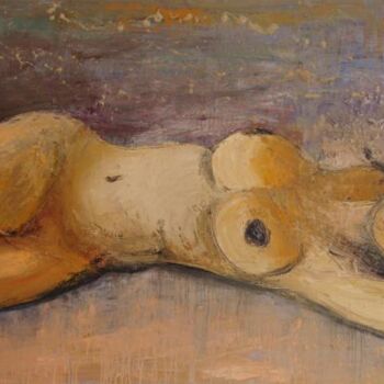 Painting titled "lying nude" by Pavel Klimov, Original Artwork, Oil