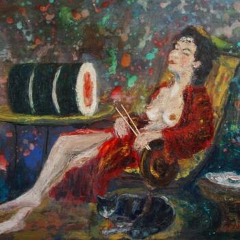 Painting titled "dreams of a big sus…" by Pavel Klimov, Original Artwork, Oil