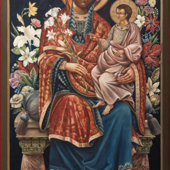 Pittura intitolato "Image of the Blesse…" da Pavel Korzukhin, Opera d'arte originale, pigmenti