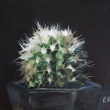 Peinture intitulée "Cactus" par Pavel Krasheninin, Œuvre d'art originale, Huile