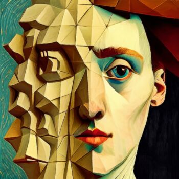 Malerei mit dem Titel "Van Cubes" von Pavel Kubelskyi, Original-Kunstwerk, Acryl