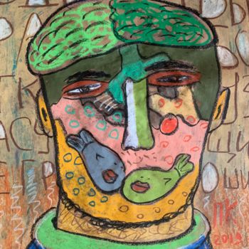 Dessin intitulée "Factory worker 5" par Pavel Kuragin, Œuvre d'art originale, Pastel