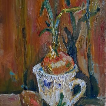Painting titled "Still life with bul…" by Pavel Levites, Original Artwork, Oil