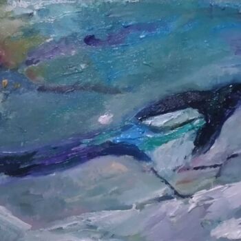 Painting titled "magpie" by Pavel Levites, Original Artwork, Oil