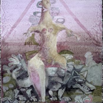 Peinture intitulée "Царевна на волке" par Pavel Obukh, Œuvre d'art originale