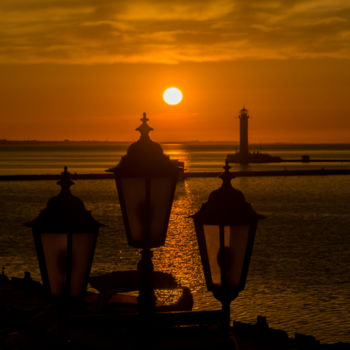 Photography titled "Lighthouse at dawn…" by Pavel Olhovski, Original Artwork, Digital Photography