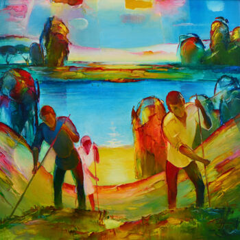 Картина под названием "На склоне." - Павел Шамыкаев, Подлинное произведение искусства, Масло