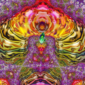 Digital Arts titled "Coral Head Genie -…" by Jim Pavelle, Original Artwork, 2D Digital Work