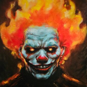 Painting titled "The circus is in to…" by Pavel Zubkov, Original Artwork, Oil