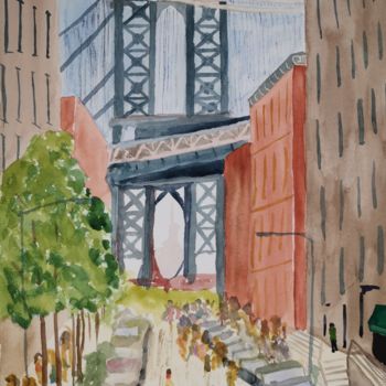 「New York」というタイトルの絵画 Valentina Voroninaによって, オリジナルのアートワーク, 水彩画