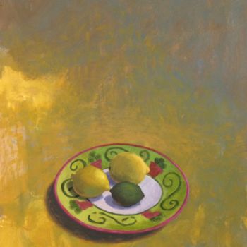 "Trois citrons" başlıklı Tablo Pierre Pavloff tarafından, Orijinal sanat, Akrilik