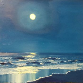 Картина под названием "sea moon" - Nikolay Pavlenko, Подлинное произведение искусства