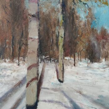 Картина под названием "Лес солнце." - Nikolay Pavlenko, Подлинное произведение искусства, Масло