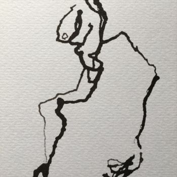 Drawing titled "femme qui danse" by Sophie Pavot, Original Artwork, Ink
