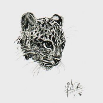 Painting titled "Young Leopard" by Pavouk7, Original Artwork, Oil