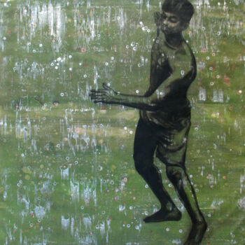 Pintura intitulada "Dancing in the rain" por Pawan Shharma, Obras de arte originais, Acrílico