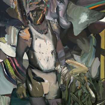 "Boy with yucca" başlıklı Tablo Paweł Kwiatkowski tarafından, Orijinal sanat, Petrol