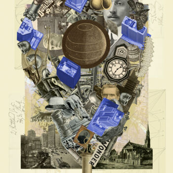 Digital Arts titled "NY Pin III" by Paweł Pacholec, Original Artwork, Digital Collage