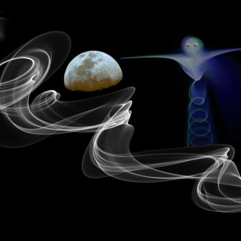 Arts numériques intitulée "n-7-lune-spectre-ma…" par Le Sage Coyote, Œuvre d'art originale, Travail numérique 2D