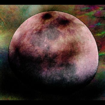 Arts numériques intitulée "n-60- funny moon" par Le Sage Coyote, Œuvre d'art originale, Travail numérique 2D