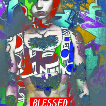 Arte digitale intitolato "Blessed" da Paz, Opera d'arte originale, Collage digitale