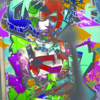 Digitale Kunst getiteld "Elle" door Paz, Origineel Kunstwerk, Digitale collage