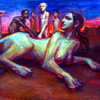 Painting titled "Eating The Sphinx" by Paz Winshtein, Original Artwork, Other
