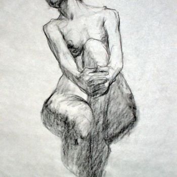 Drawing titled "Nude Female 4" by Paz Winshtein, Original Artwork