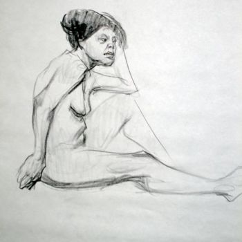 Disegno intitolato "Nude Female 5" da Paz Winshtein, Opera d'arte originale