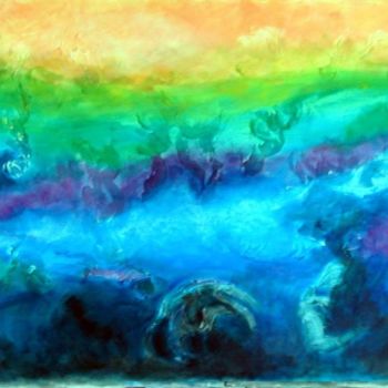 Pintura intitulada "il blu nel mare - t…" por Paola Benni, Obras de arte originais, Acrílico