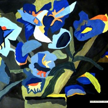 Pintura intitulada "fiori astratti - ab…" por Paola Benni, Obras de arte originais, Óleo