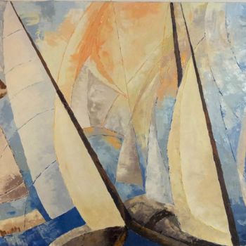 Pintura intitulada "vele al vento - sai…" por Paola Benni, Obras de arte originais, Óleo